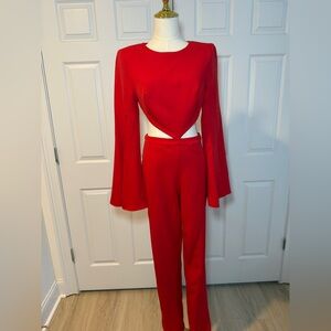 Elegant Red Women's Jumpsuit